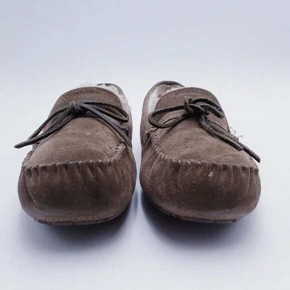 UGG Men's Size 11 Corvin Loafer Moccasin‎ Slippers Tan Suede DRY LEAF Slip On